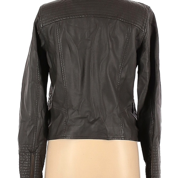 Ett: Twa by Anthropologie Grey Leather Jacket - Medium - Picture 2 of 6